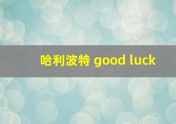 哈利波特 good luck